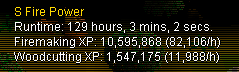 Runtime on my Firemaking script